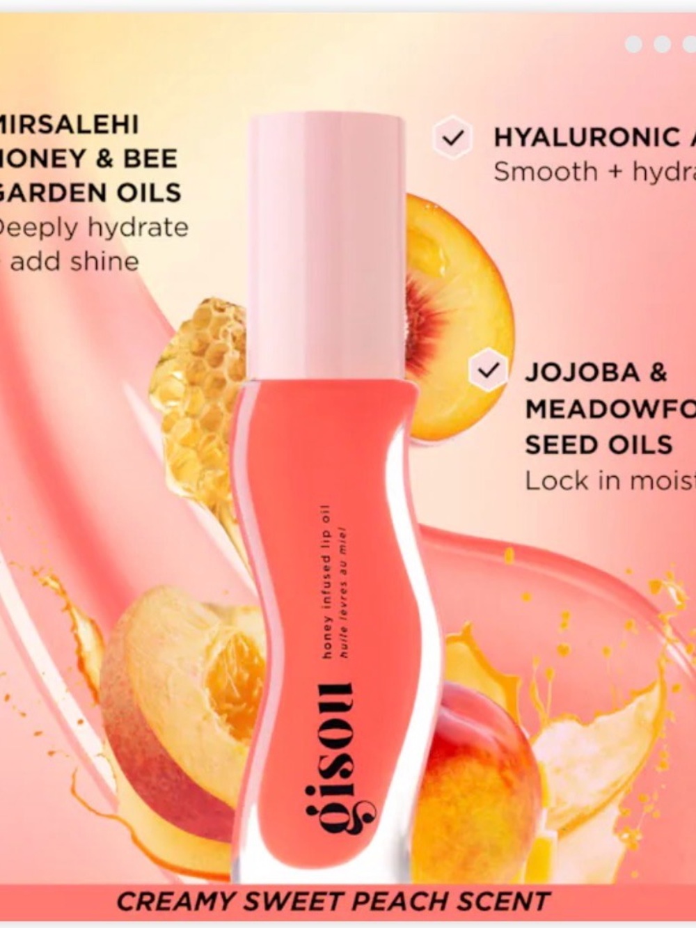 Gisou Honey Infused Lip Oil - Bellini Peach - Picture 4 of 5